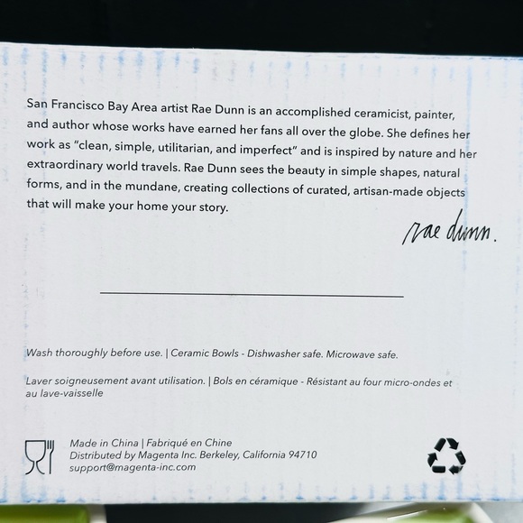 Rae Dunn Artisan Savor and Enjoy Square Ceramic Dipping Bowl Set of 2 - Picture 9 of 12